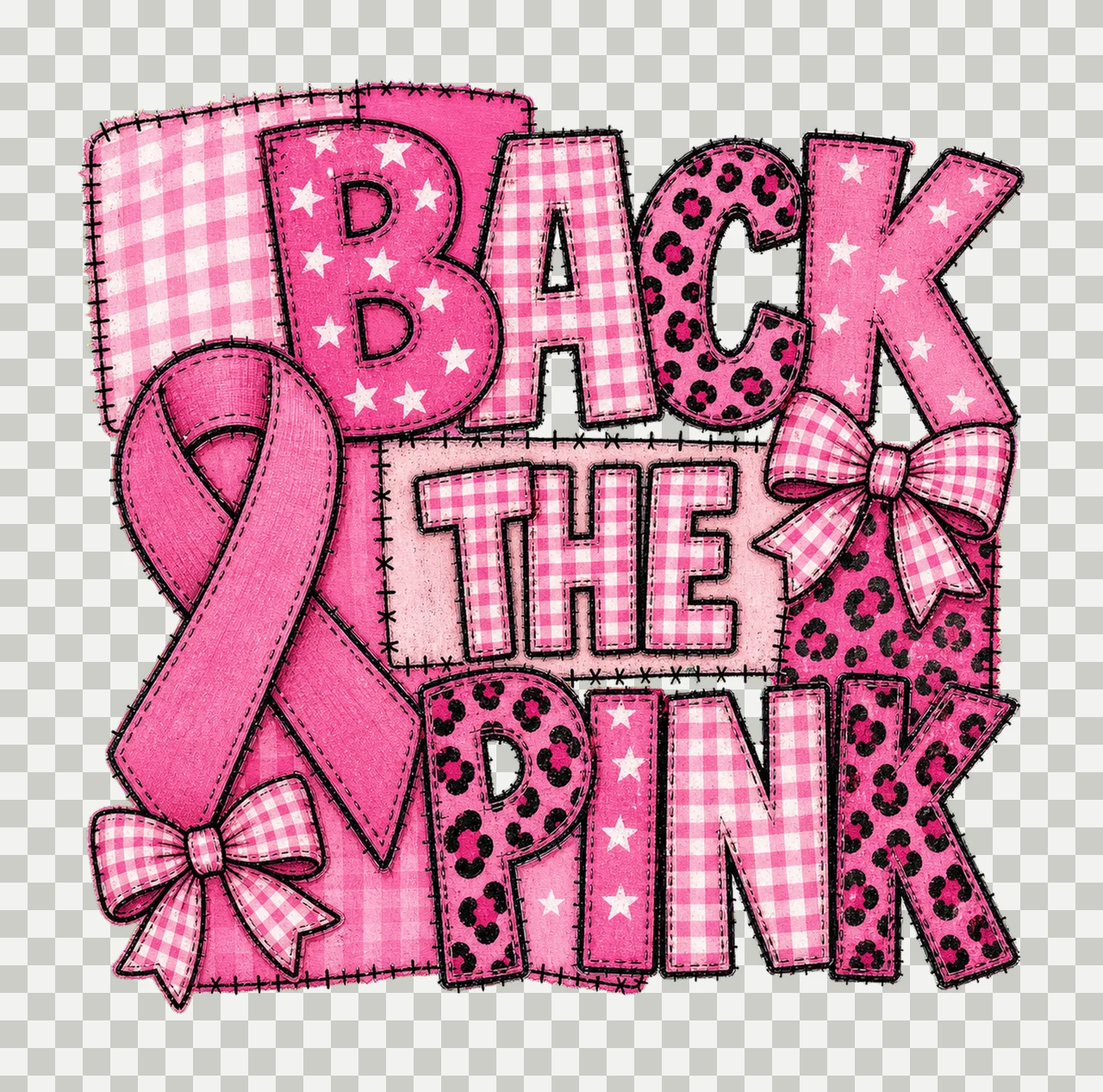 Breast Cancer Fight Cancer Sublimation Design Variation B transparency and detail preview thumbnail