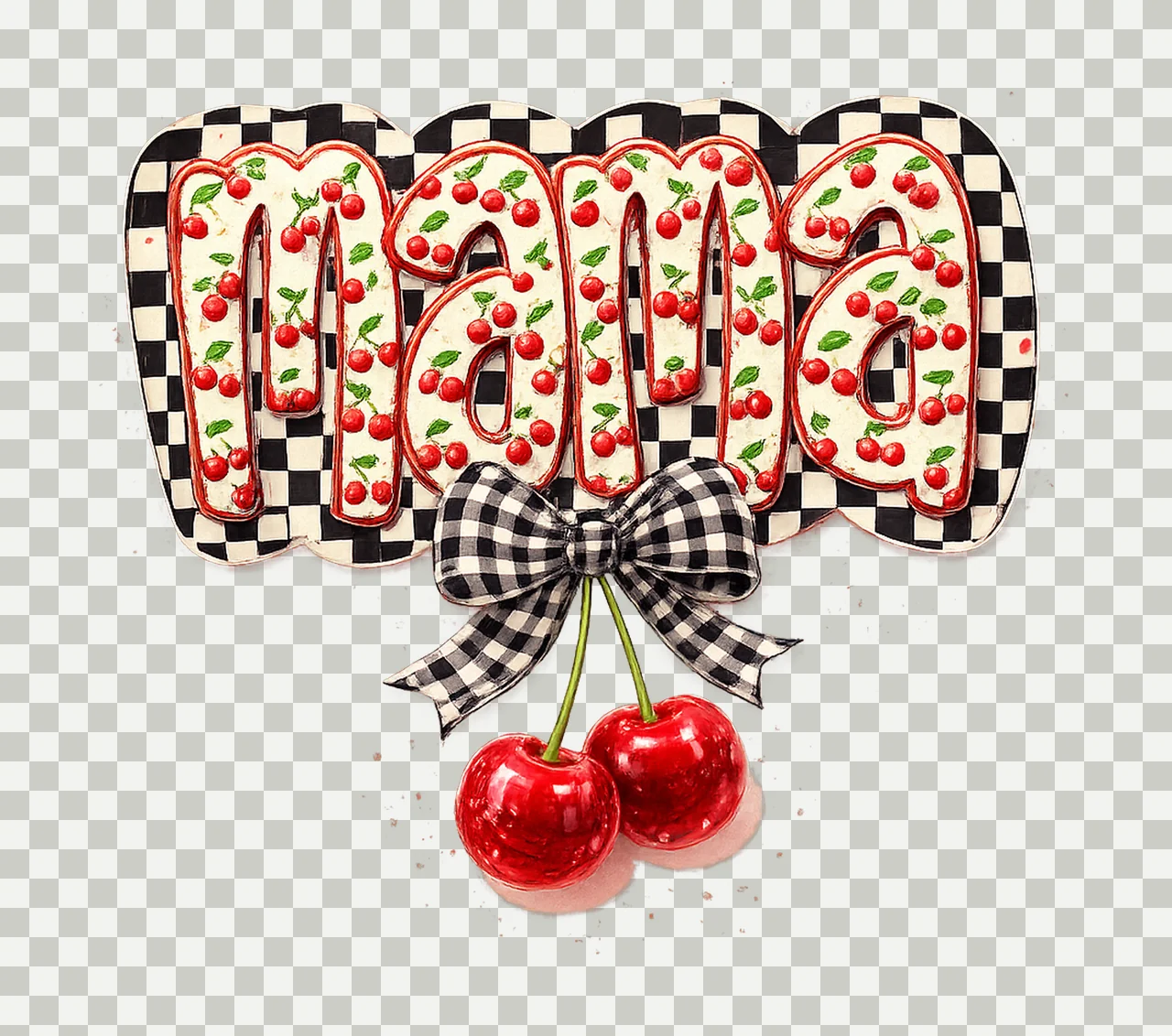 Cherry Bow Coquette Mama Soft Girl Aesthetic Mom Shirt transparency and detail preview thumbnail