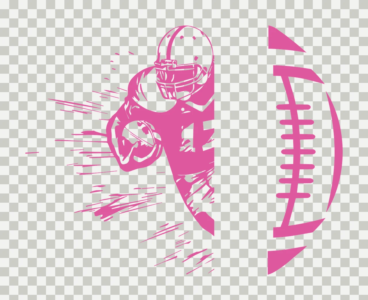 Football Split And Running Athlete Silhouette black white plain transparency and detail preview thumbnail