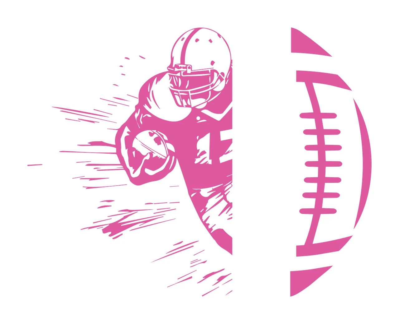 Football Split And Running Athlete Silhouette black white plain