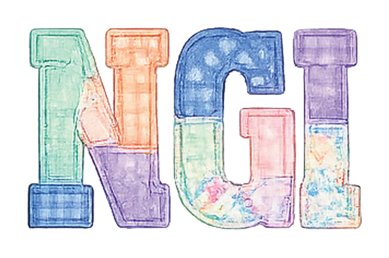Patchwork Floral NGI Colorful Letter Design Sublimation Art