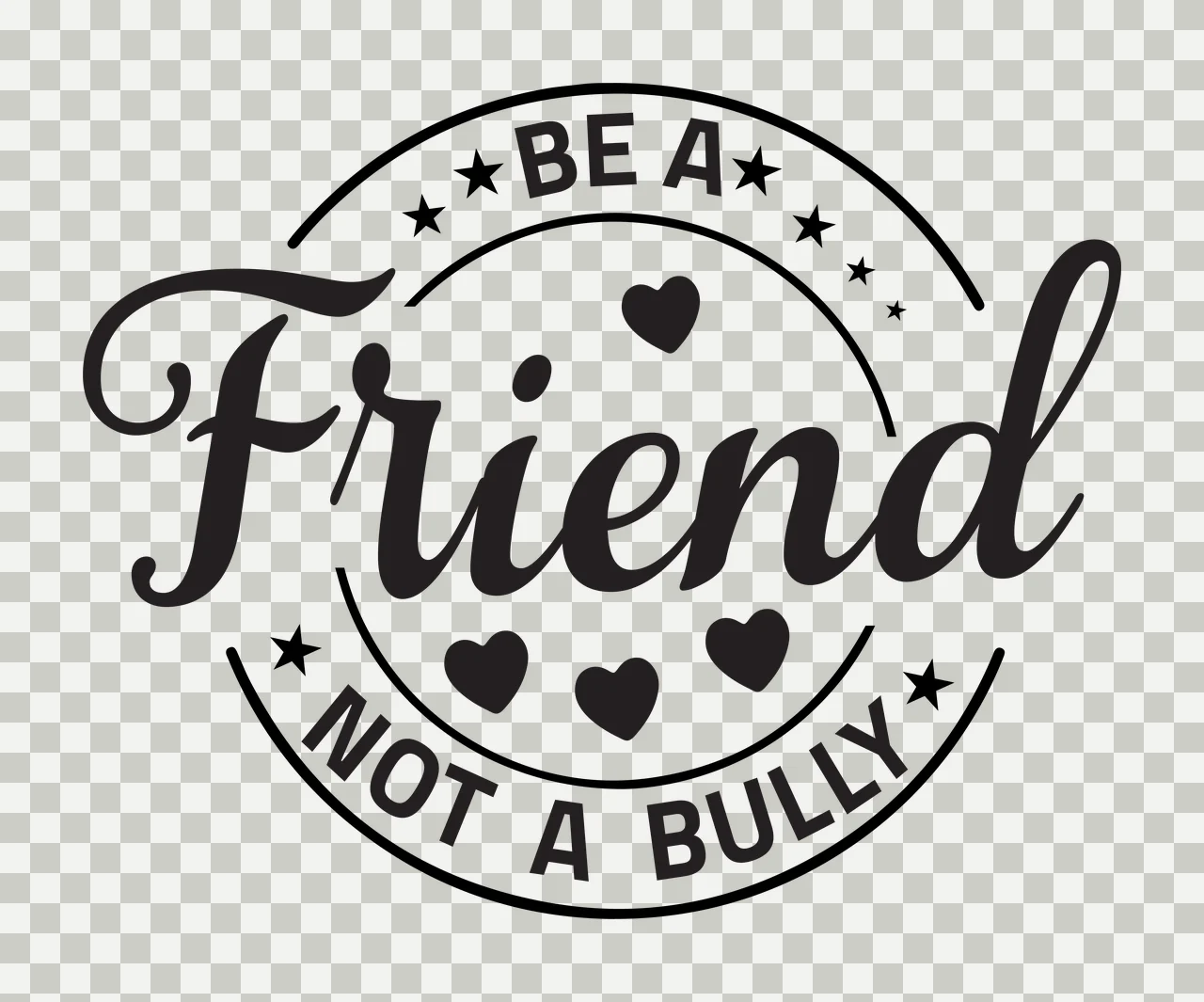 Circular Typographic Badge With Hearts And Motivational Text transparency and detail preview thumbnail
