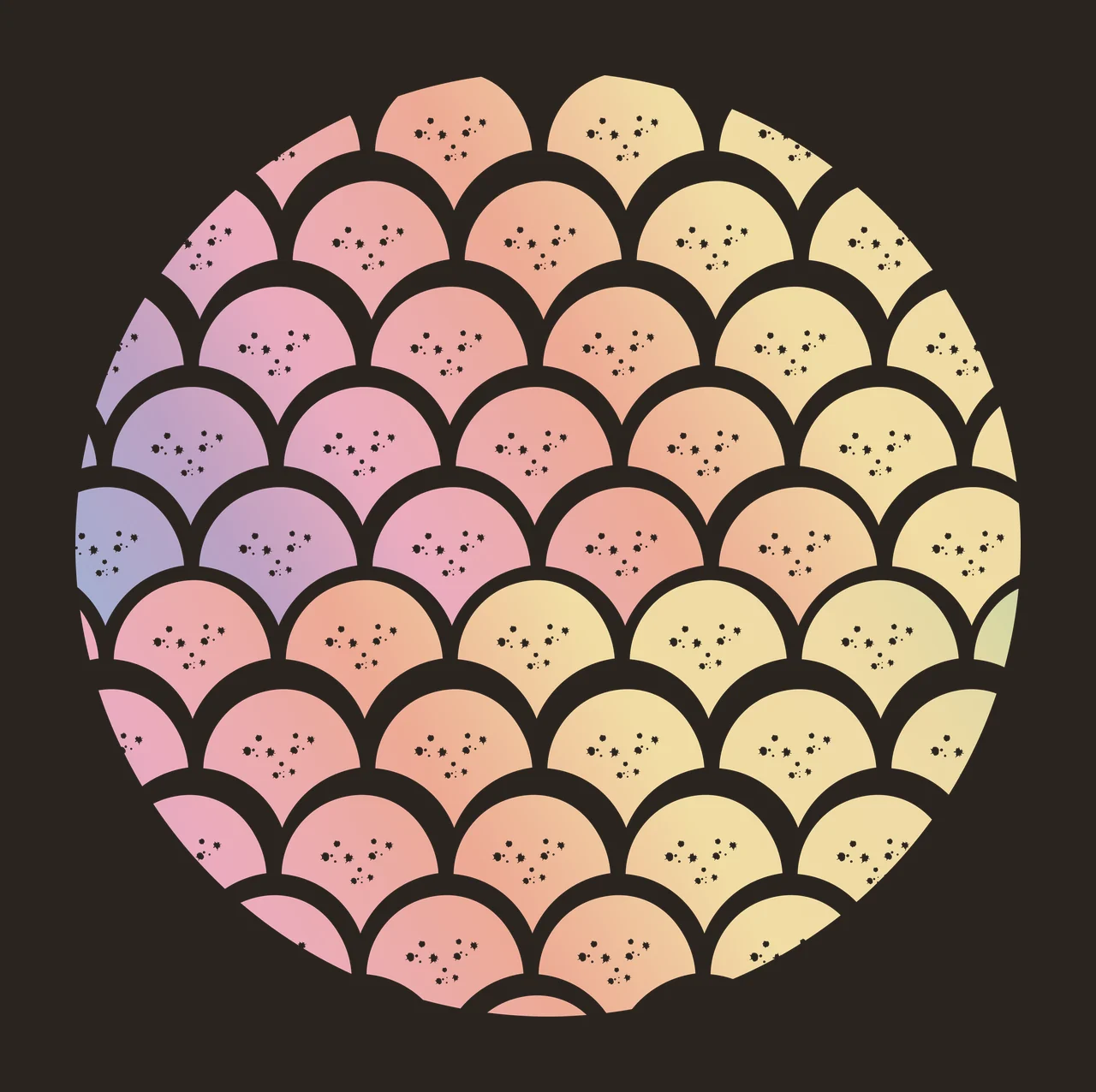 Keychain Scallop Circle Pattern Graphic Circular dots circles contrast preview thumbnail