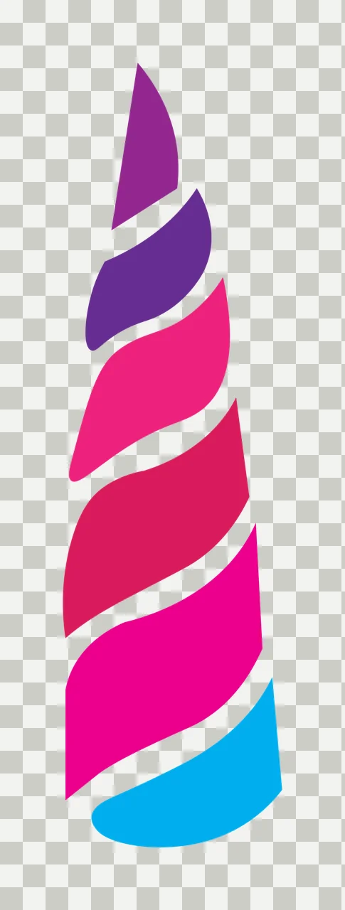 Tapered Spiraling Black Shape With Rounded Horizontal Ridges Horn transparency and detail preview thumbnail