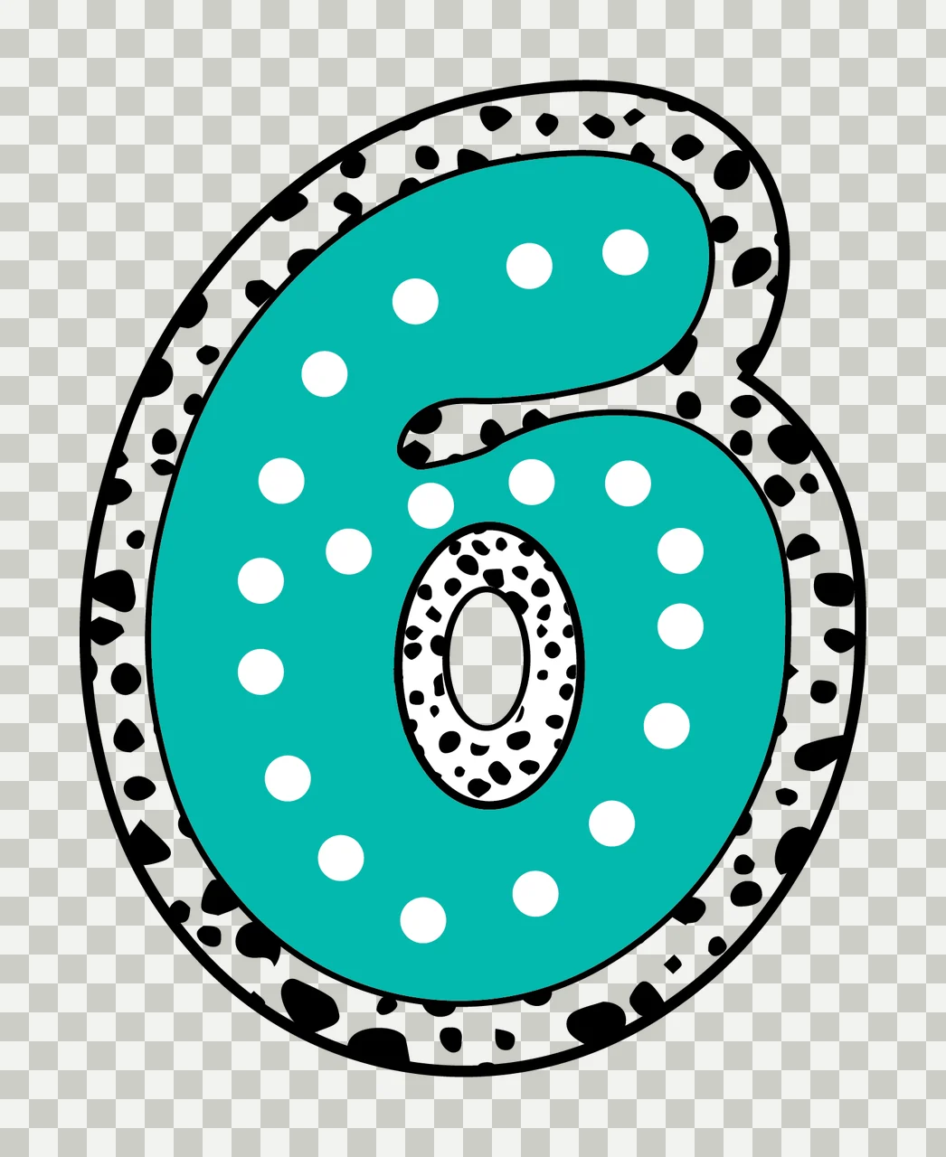 Dalmatian Dots Font Race Doodle Character 29 racing checkered flag transparency and detail preview thumbnail