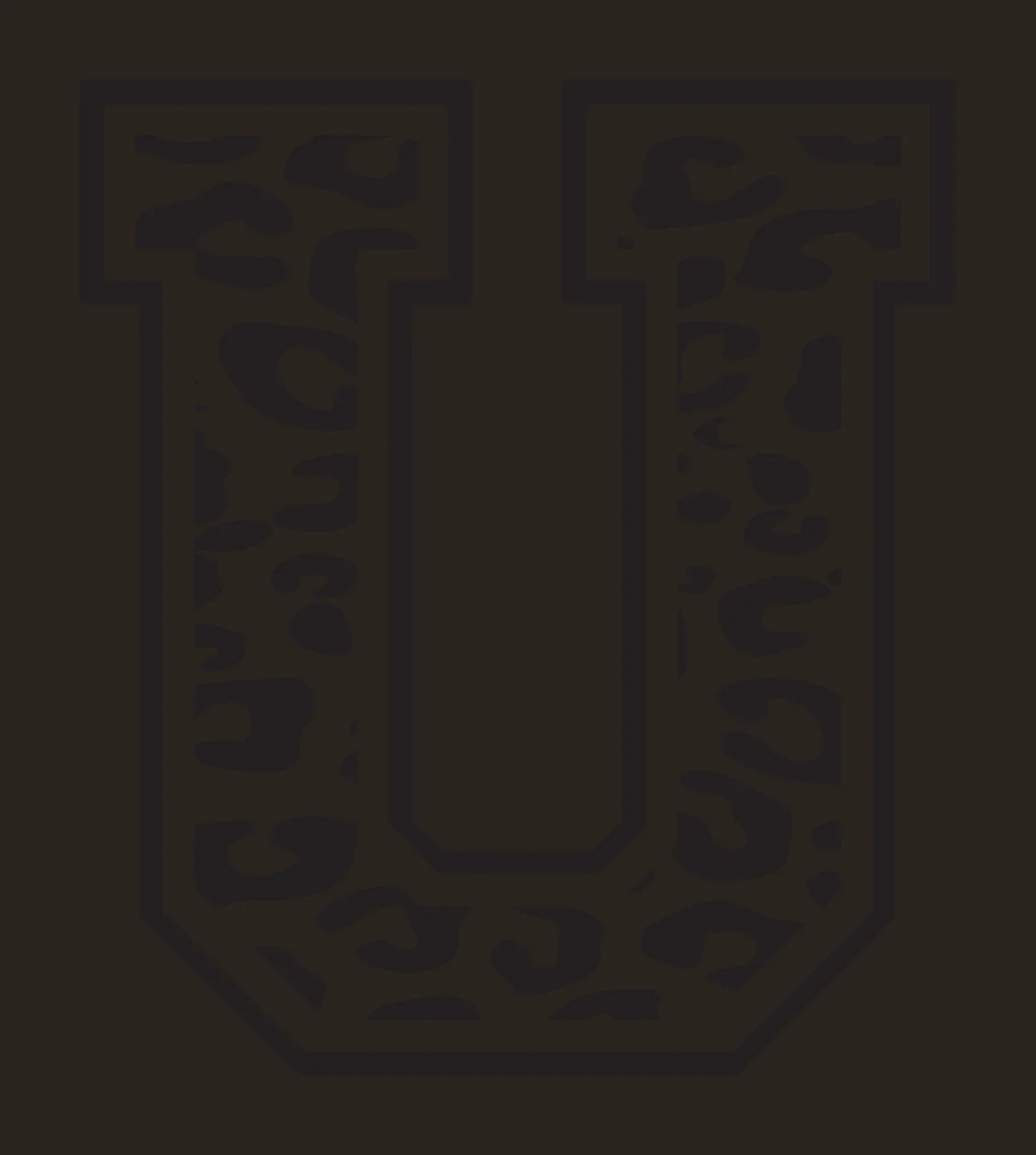 Black Varsity Half Font Leopard Character 12 print animal cheetah contrast preview thumbnail