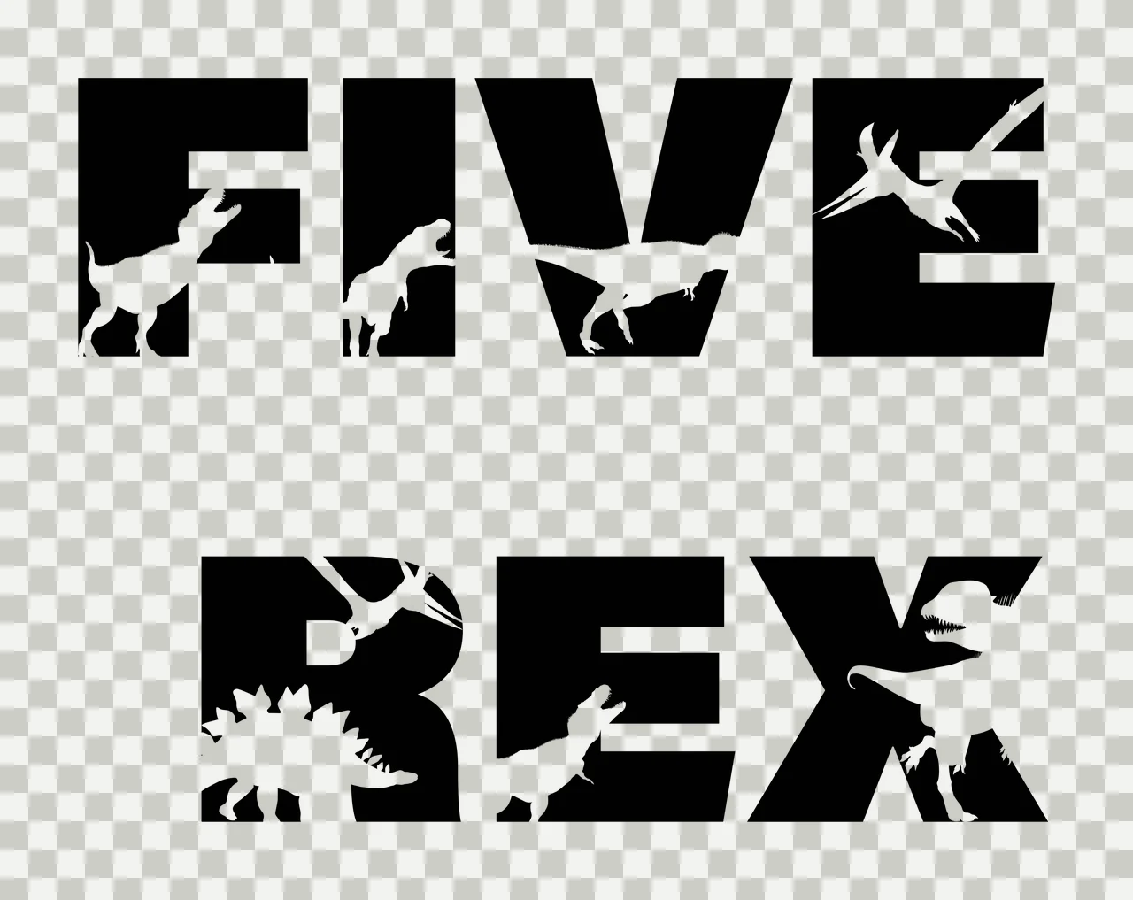 Dinosaur Letters With Silhouettes large capital containing transparency and detail preview thumbnail