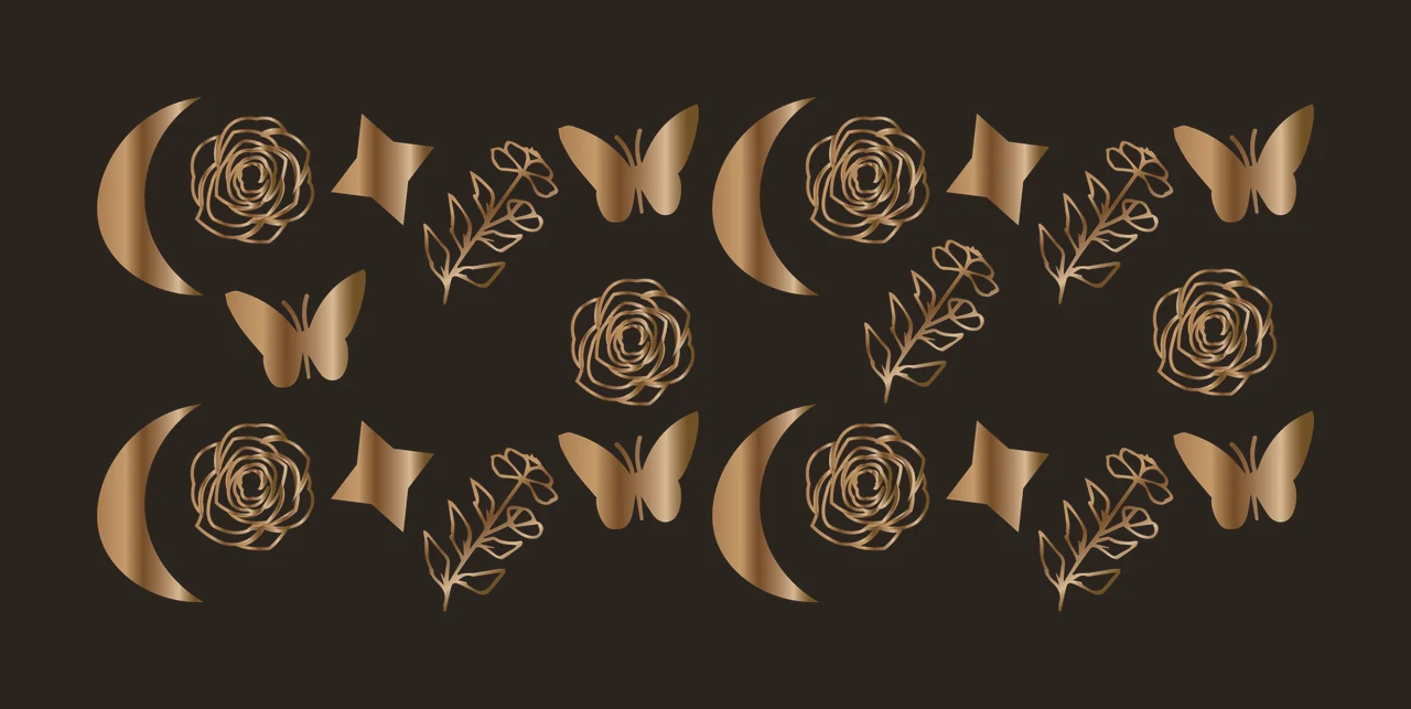 Can Glass Wrap Celestial Flower And Butterfly Pattern butterflies contrast preview thumbnail