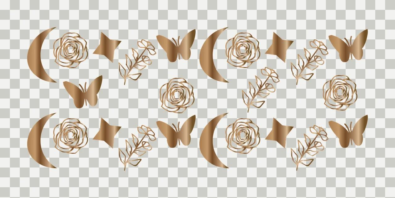 Can Glass Wrap Celestial Flower And Butterfly Pattern butterflies transparency and detail preview thumbnail
