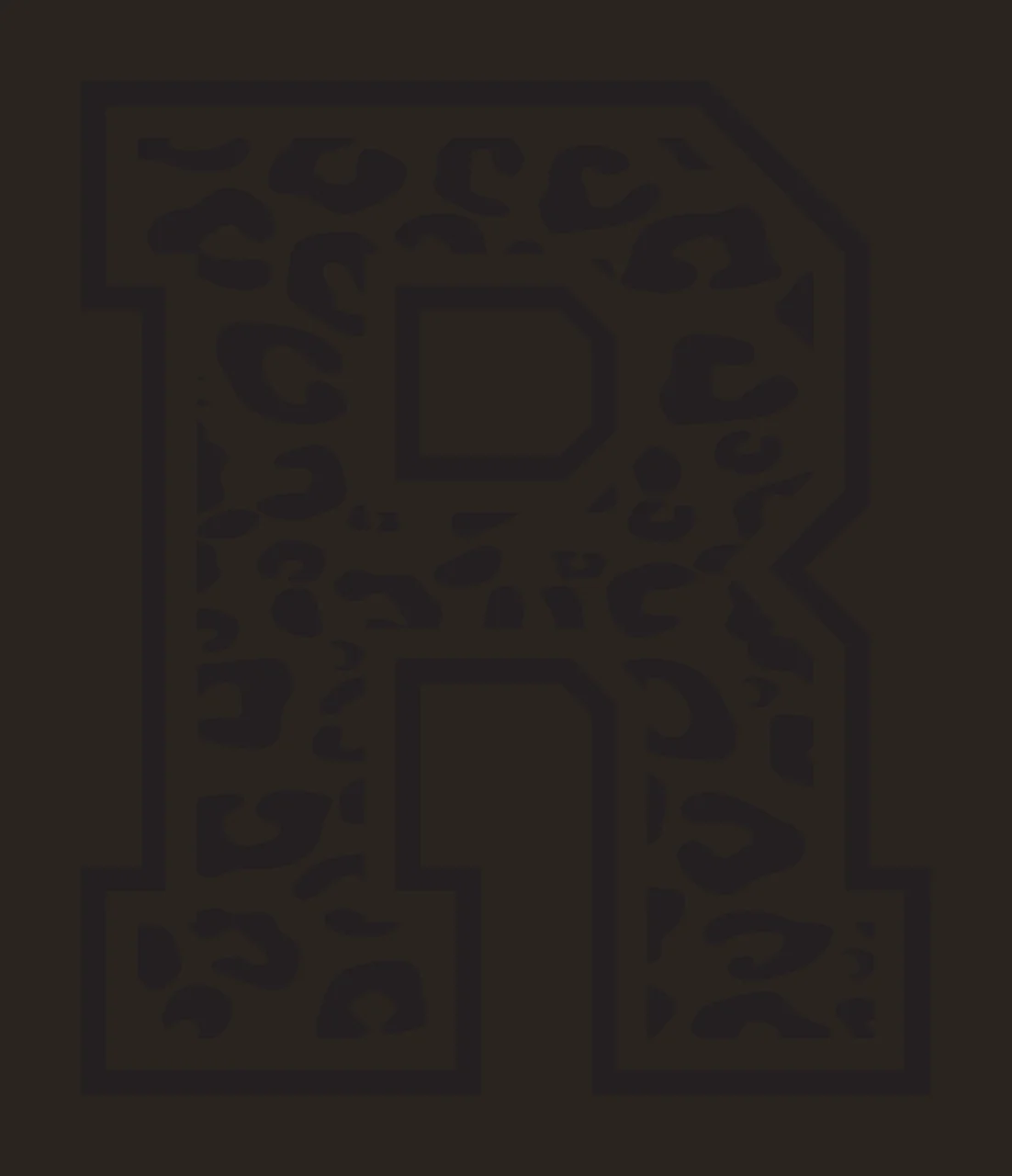 Black Varsity Half Font Leopard Character 08 print animal cheetah contrast preview thumbnail