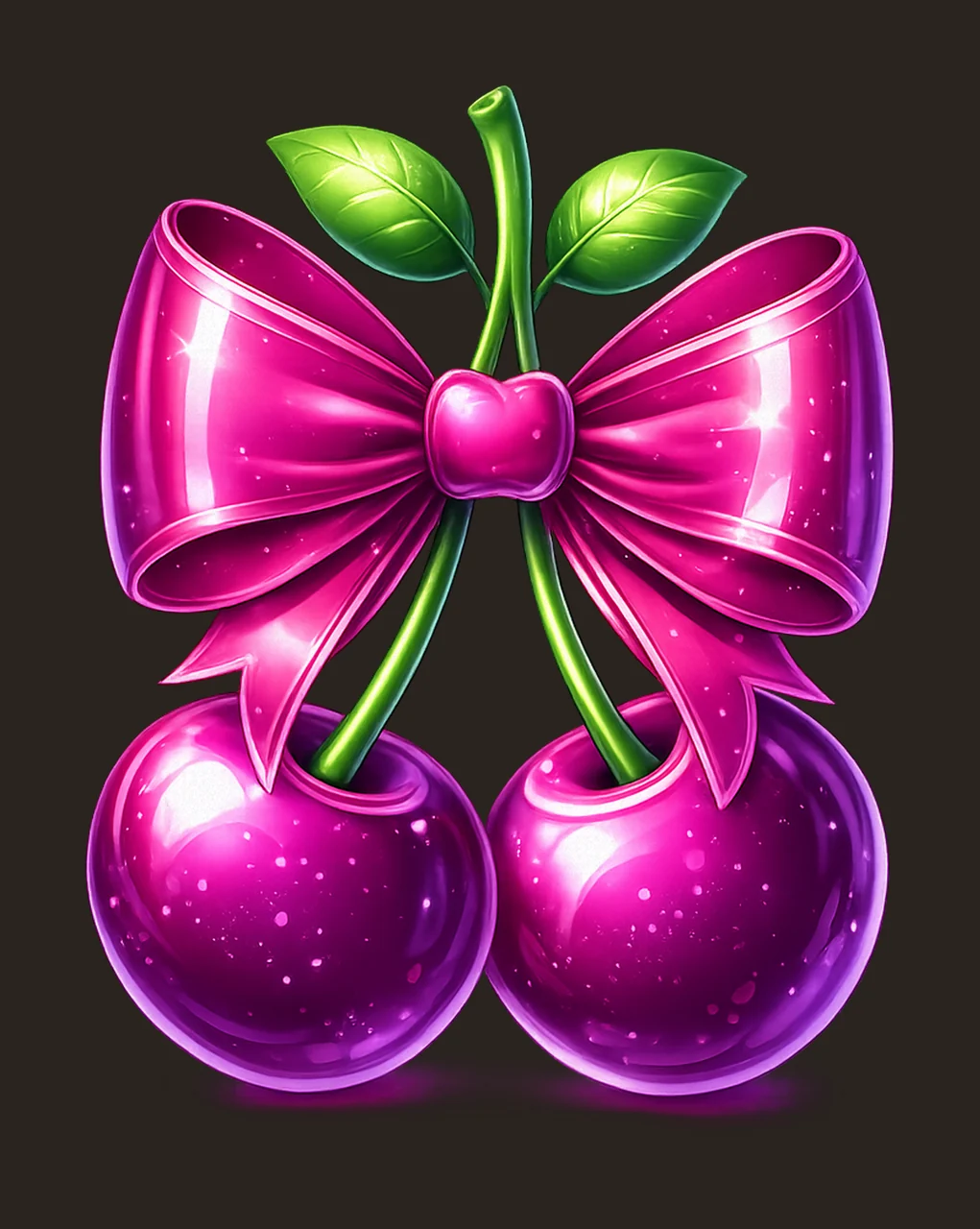 Cherry Bow Coquette Sublimation Design Cute Fruit Artwork contrast preview thumbnail