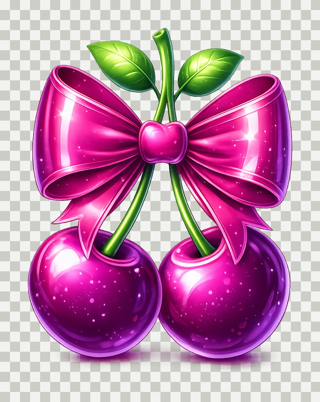 Cherry Bow Coquette Sublimation Design Cute Fruit Artwork transparency and detail preview thumbnail