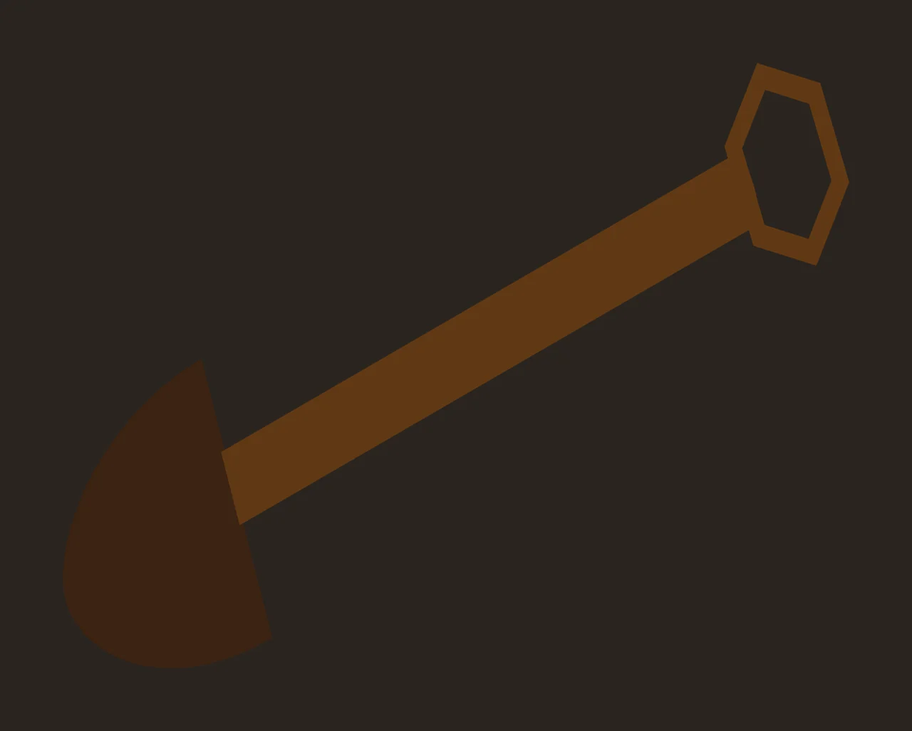Black Handle Tool With Shovel Head And Hexagon minimalist white contrast preview thumbnail