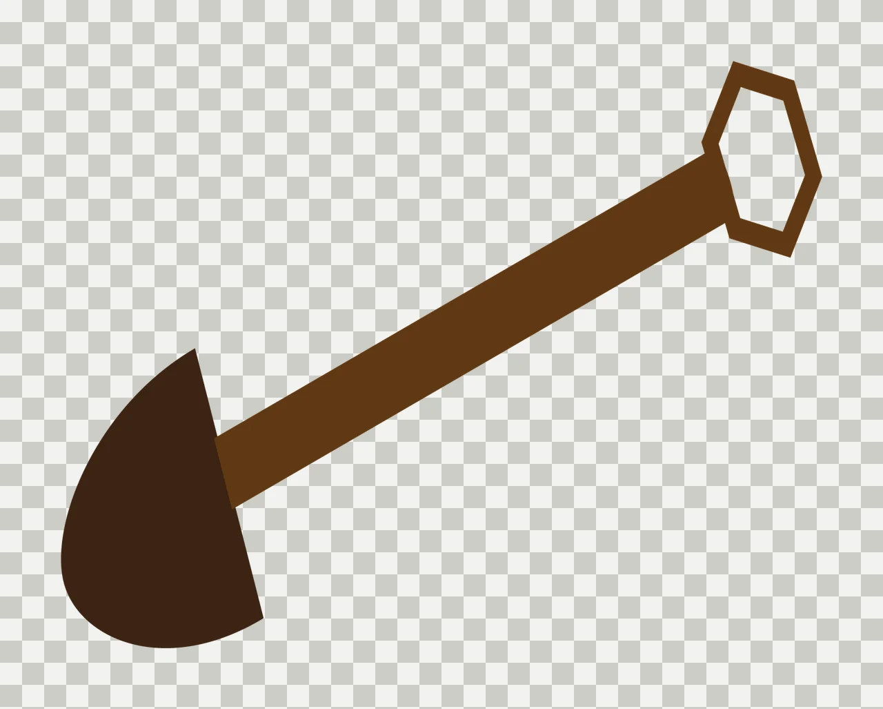 Black Handle Tool With Shovel Head And Hexagon minimalist white transparency and detail preview thumbnail