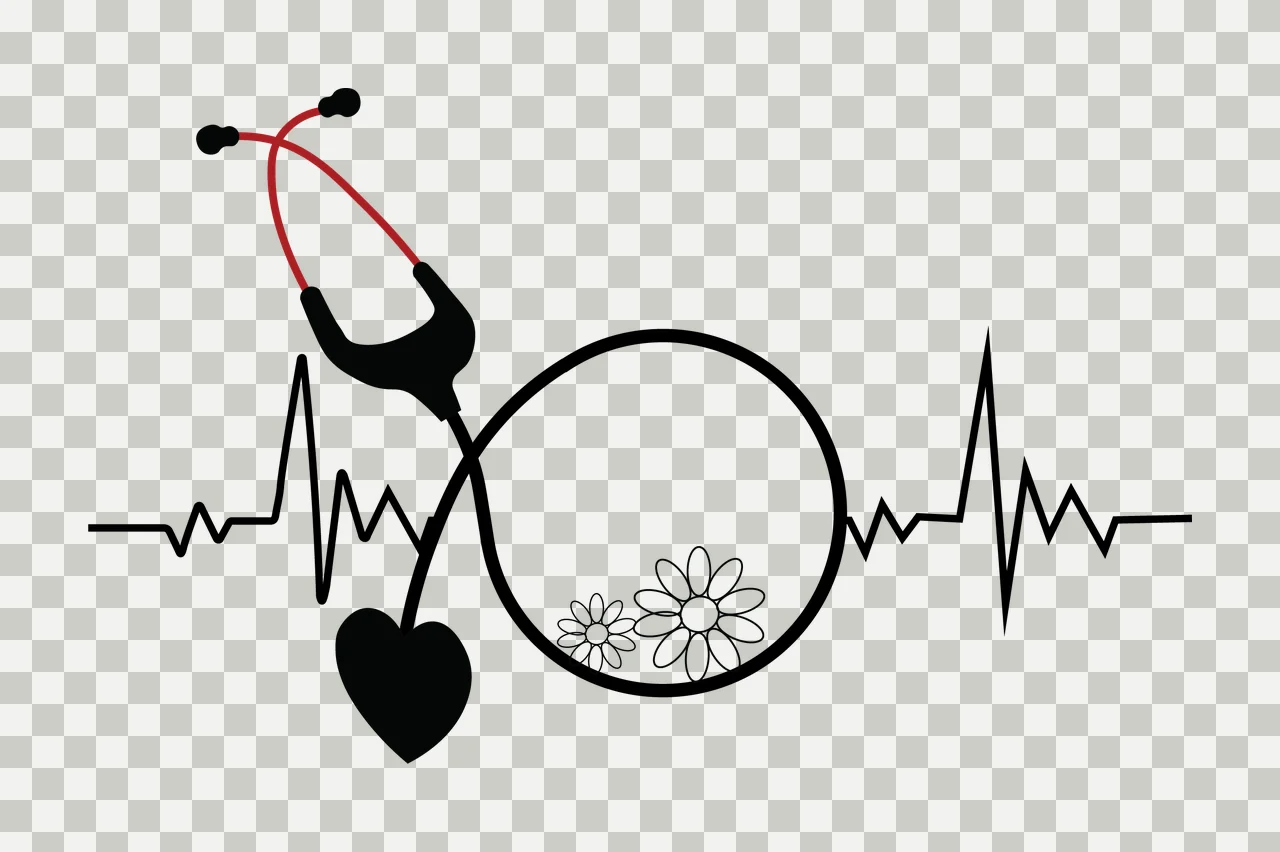 Nurse Monogram Character 04 nursing healthcare medical scrubs transparency and detail preview thumbnail