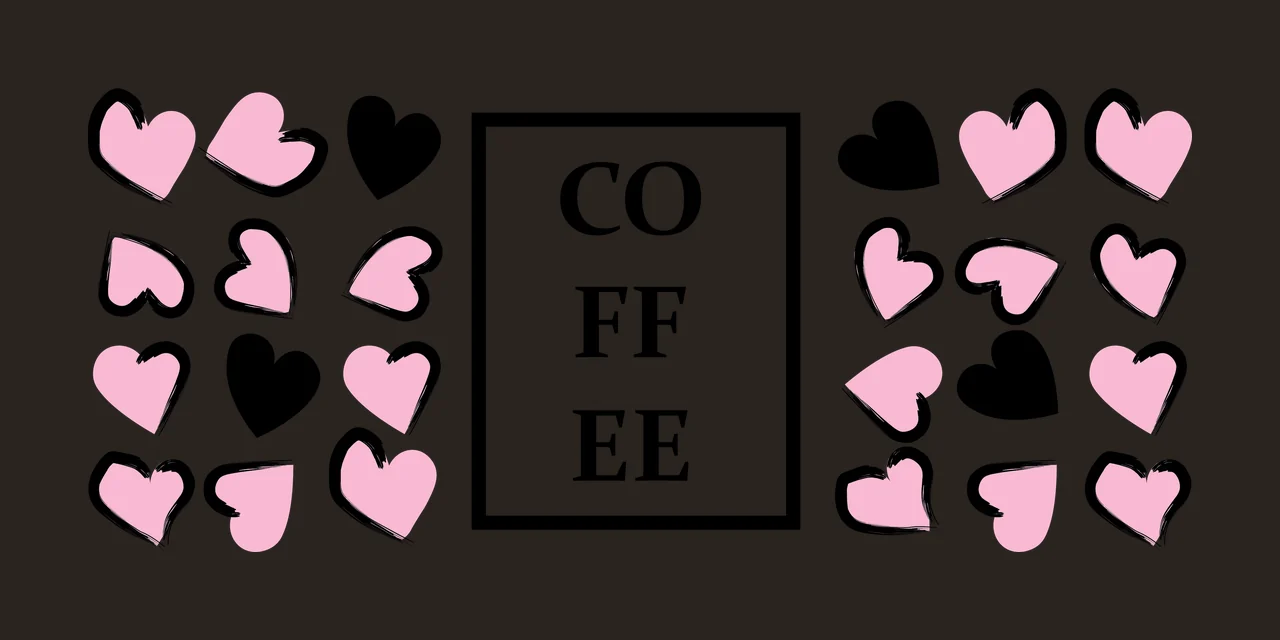 Can Glass Wrap Coffee Text Frame With Heart framed rectangle contrast preview thumbnail