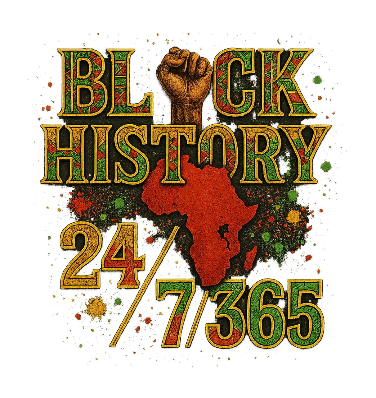 Black History Month 24 365 African American Melanin Design