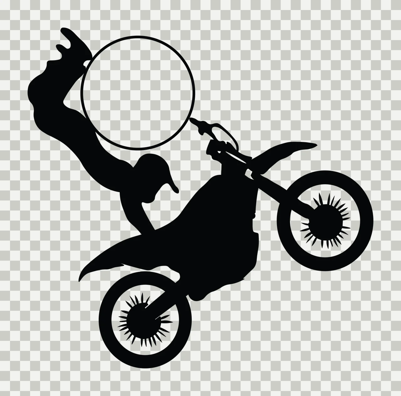 Dirt Bike Monogram Motocross Character 02 scalable logo design transparency and detail preview thumbnail