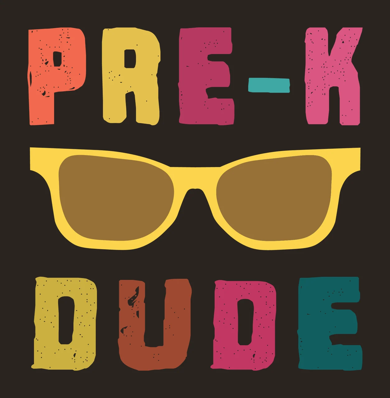 School Pre K Dude Text With Sunglasses contrast preview thumbnail
