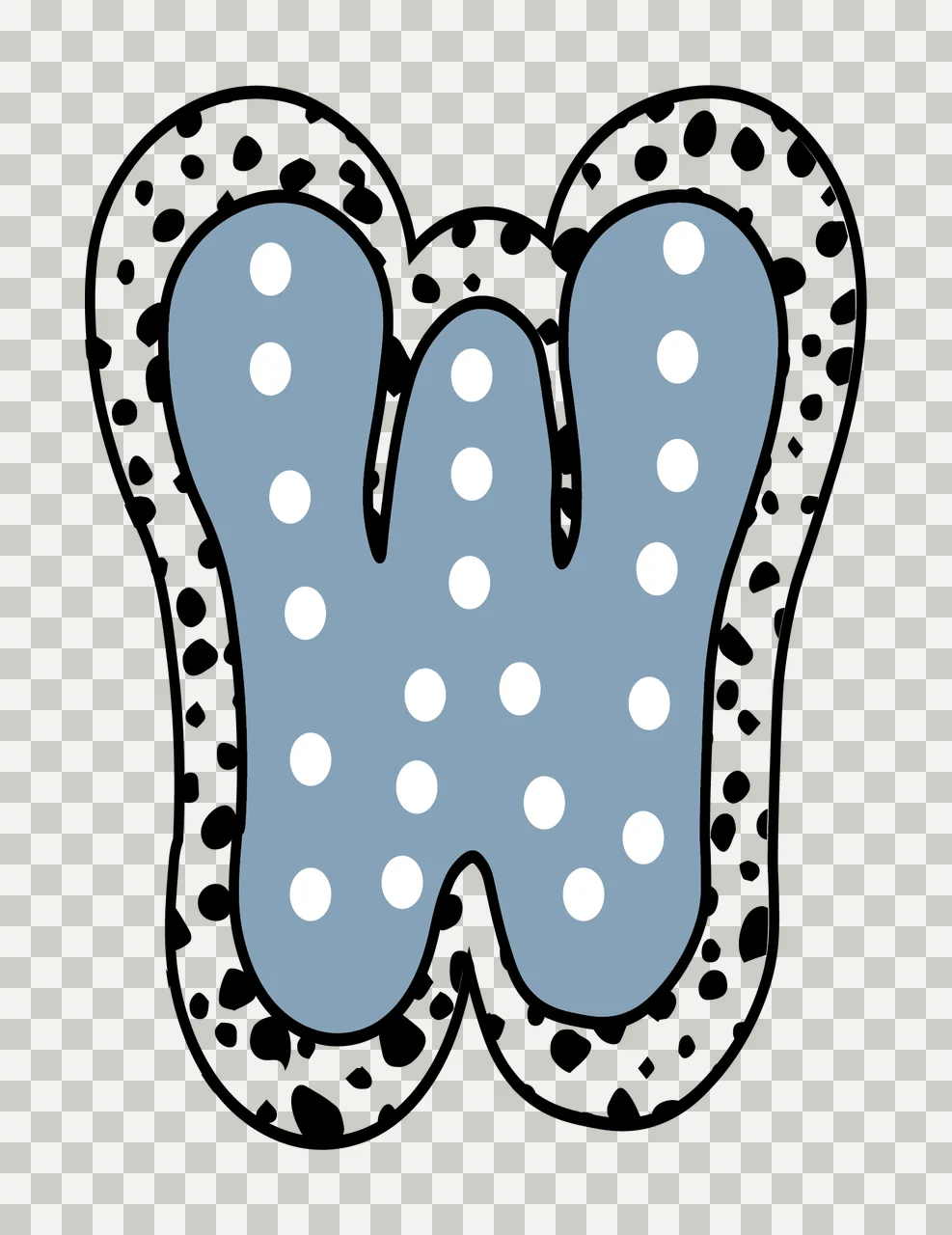 Dalmatian Dots Font Race Doodle Character 17 racing checkered flag transparency and detail preview thumbnail