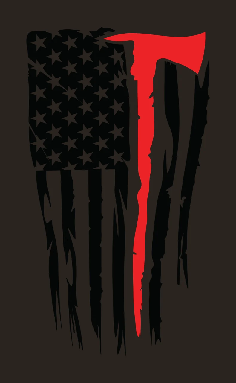 Flag A Vertical Distressed Striped With Hatchet Silhouette Variation contrast preview thumbnail