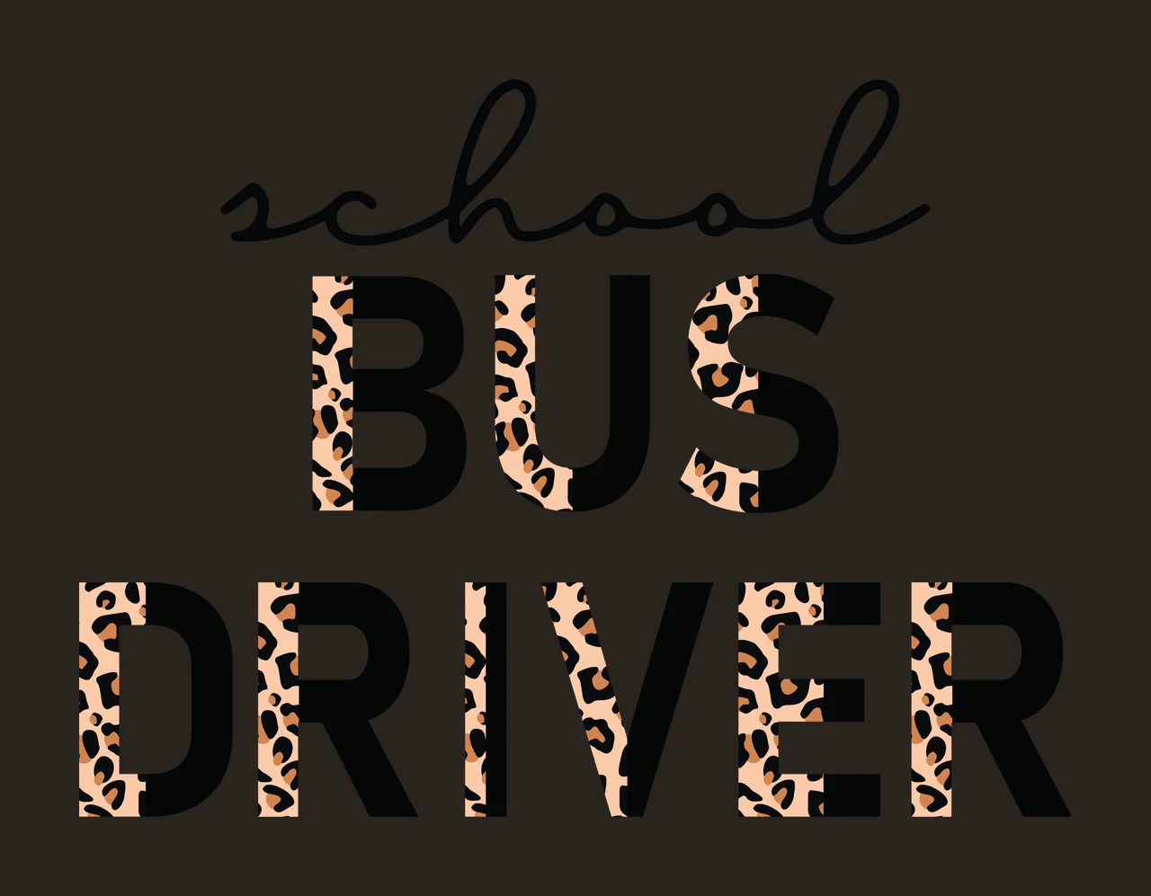 School Bus Driver Text Design typographic black white typography contrast preview thumbnail