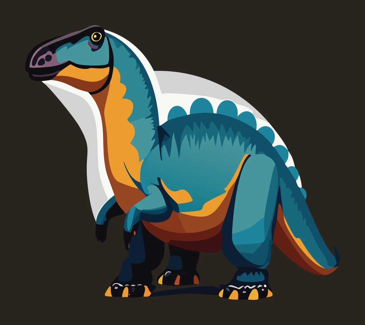 Dinosaur Profile In Black Silhouette standing white animal contrast preview thumbnail