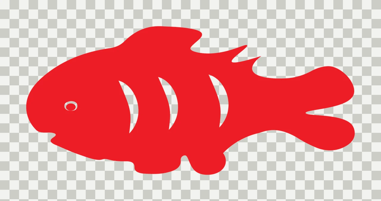 Animal A Black Fish Silhouette Showing Side Profile Swimming transparency and detail preview thumbnail