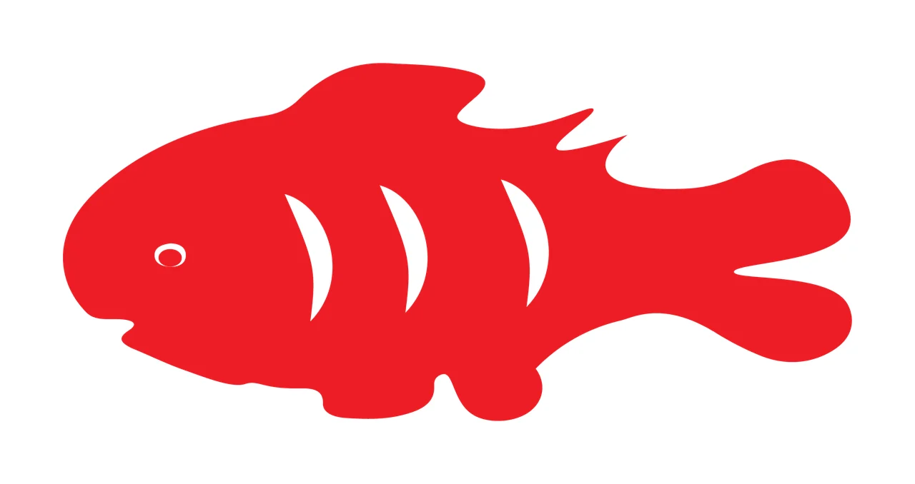 Animal A Black Fish Silhouette Showing Side Profile Swimming