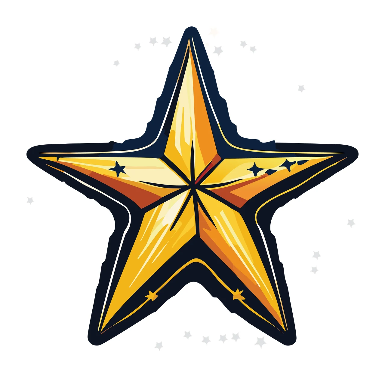 Geometric Five Pointed Star Illustration stationary lines small stars