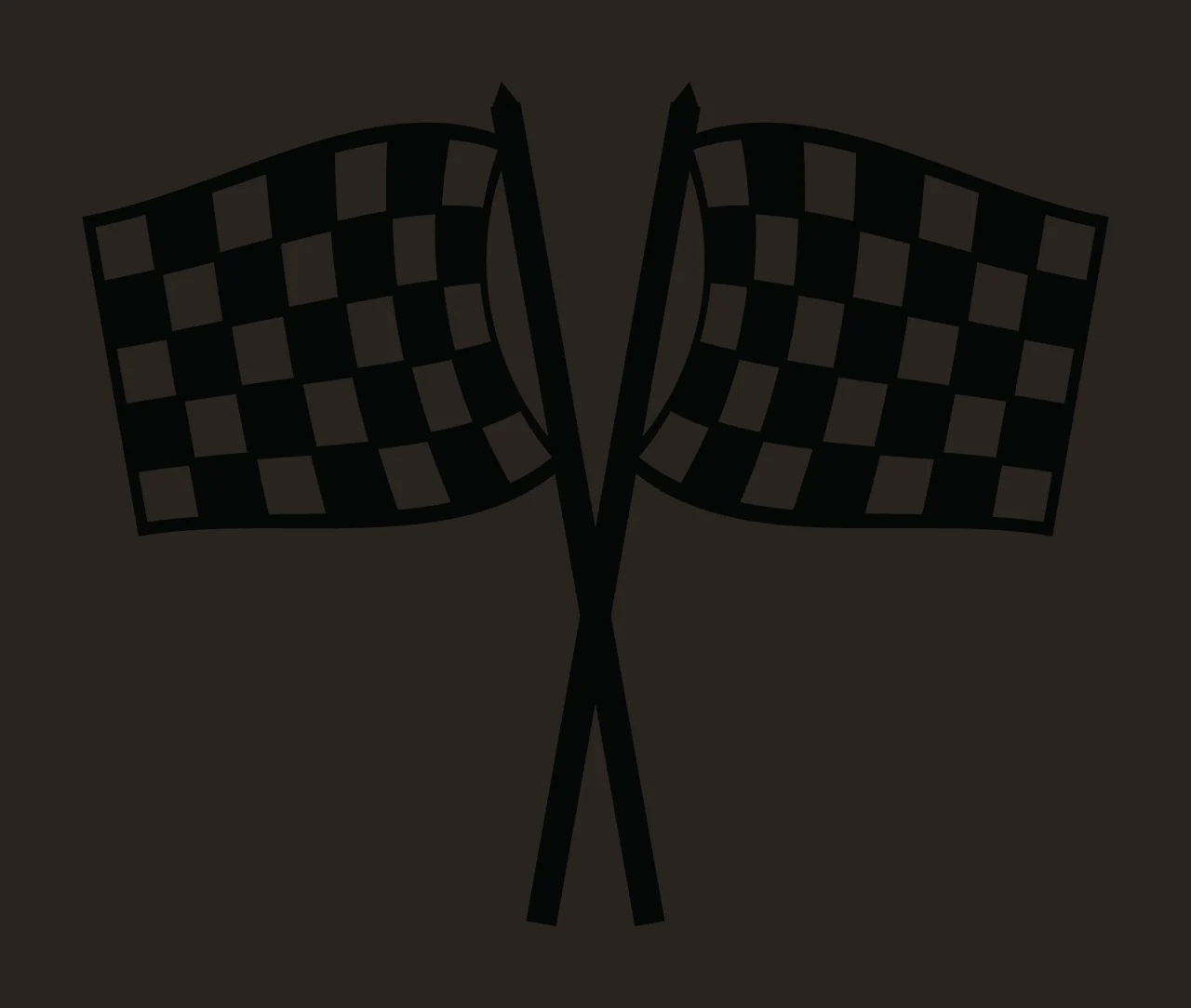 Can Glass Wrap Crossed Checkered Racing Flags Silhouette contrast preview thumbnail