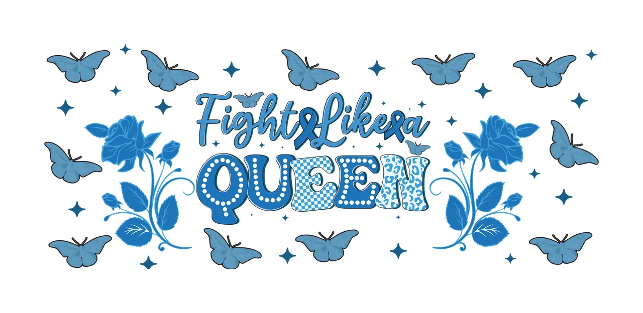 Can Glass Wrap Fight Like A Queen Butterfly Text and butterflies