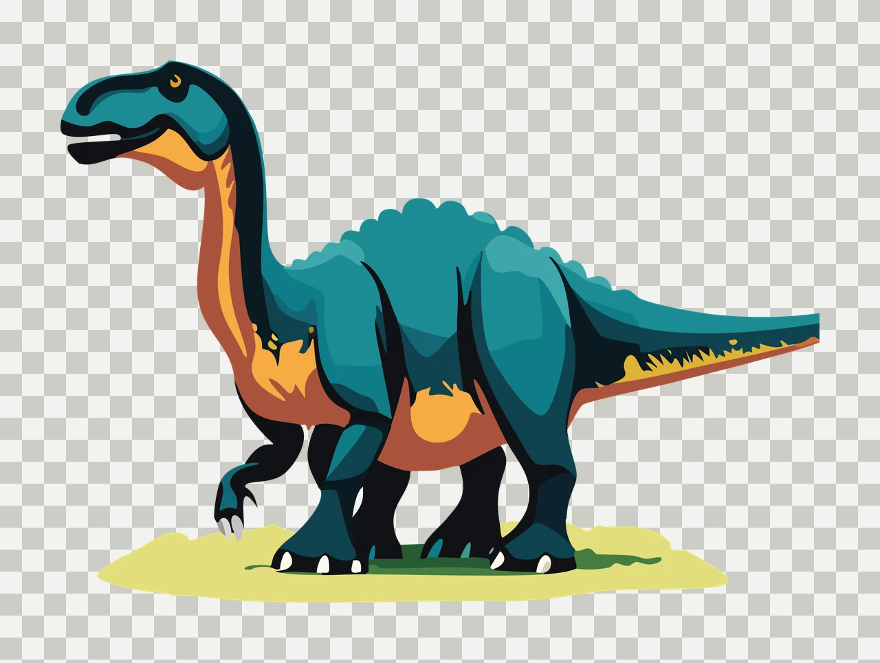 Dinosaur Black Silhouette Standing Side ground white prehistoric transparency and detail preview thumbnail