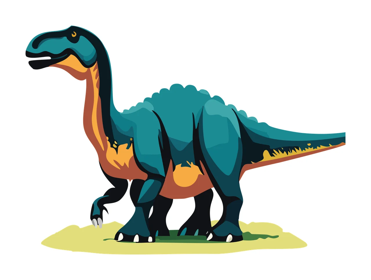 Dinosaur Black Silhouette Standing Side ground white prehistoric