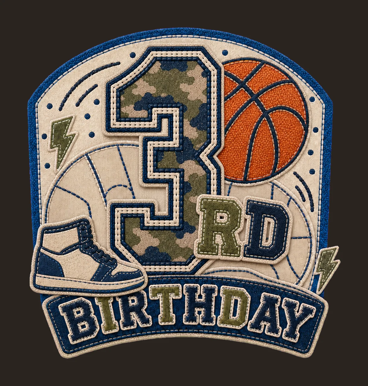 Star Camo Basketball Birthday age 03 contrast preview thumbnail