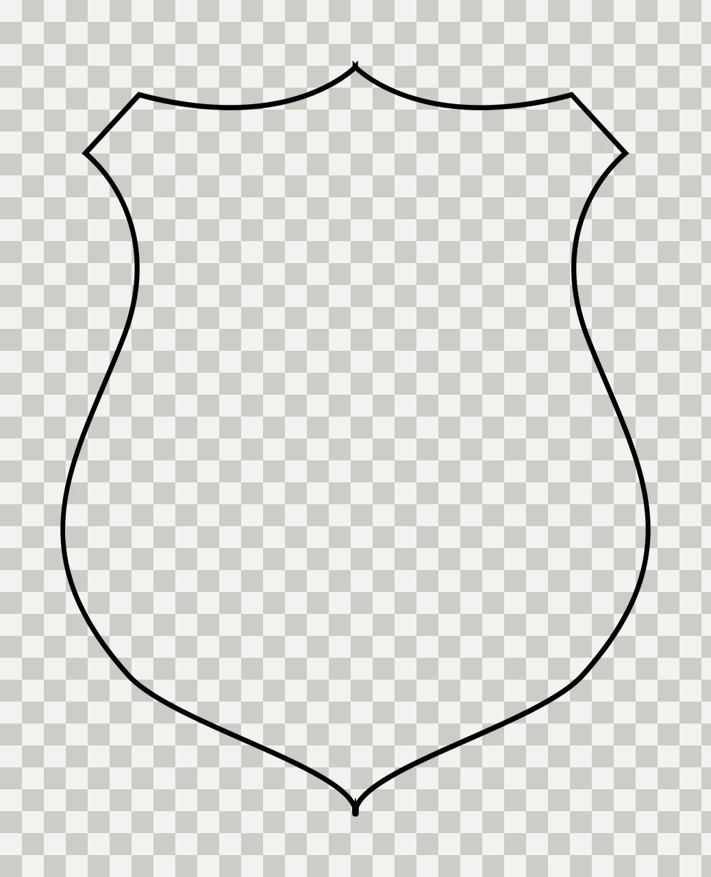 Keychain Black Outline Shield Shape Graphic outlined line minimalist transparency and detail preview thumbnail