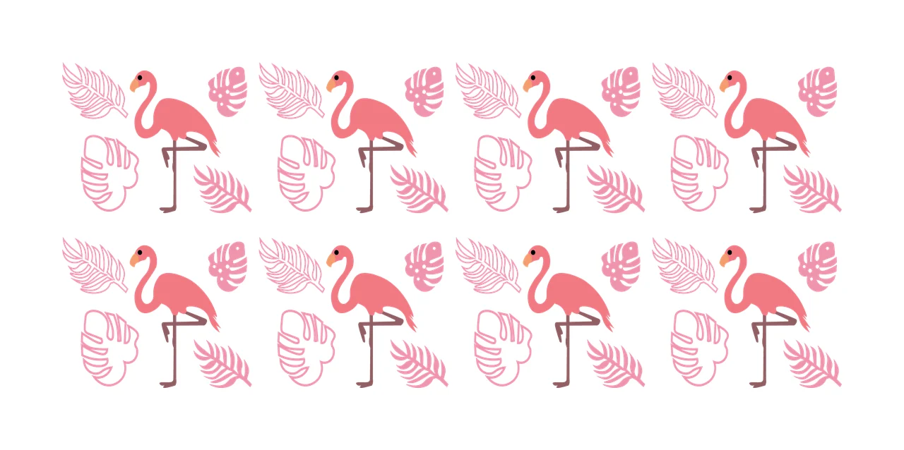 Can Glass Wrap Black Silhouette Flamingo Tropical Leaf and leaves