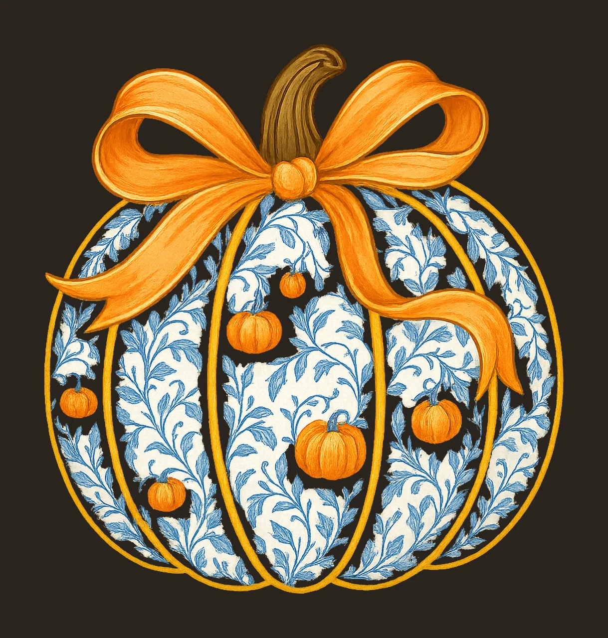 Coquette Pumpkin Grandmillennial Coquette Fall Pumpkin Fall contrast preview thumbnail