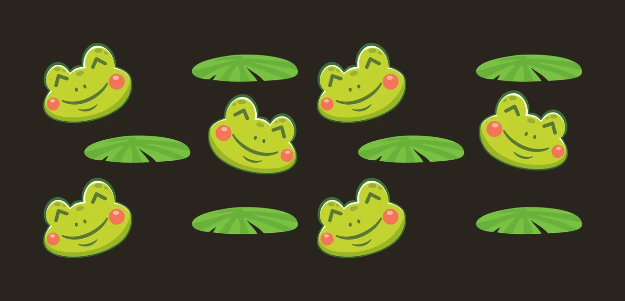 Can Glass Wrap Repeating Frog Head And Lily pad pattern black contrast preview thumbnail