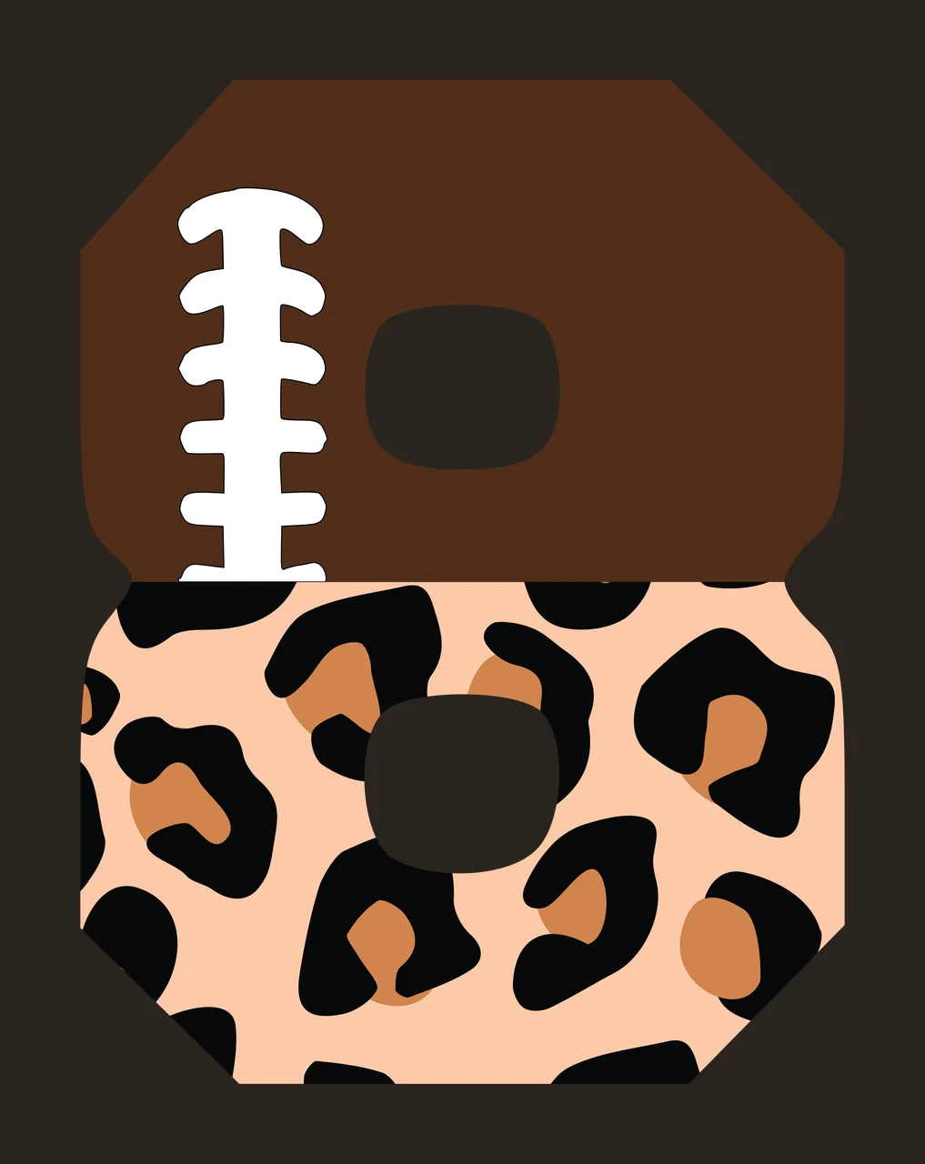 Football Font Half Leopard Character 25 american gridiron touchdown contrast preview thumbnail