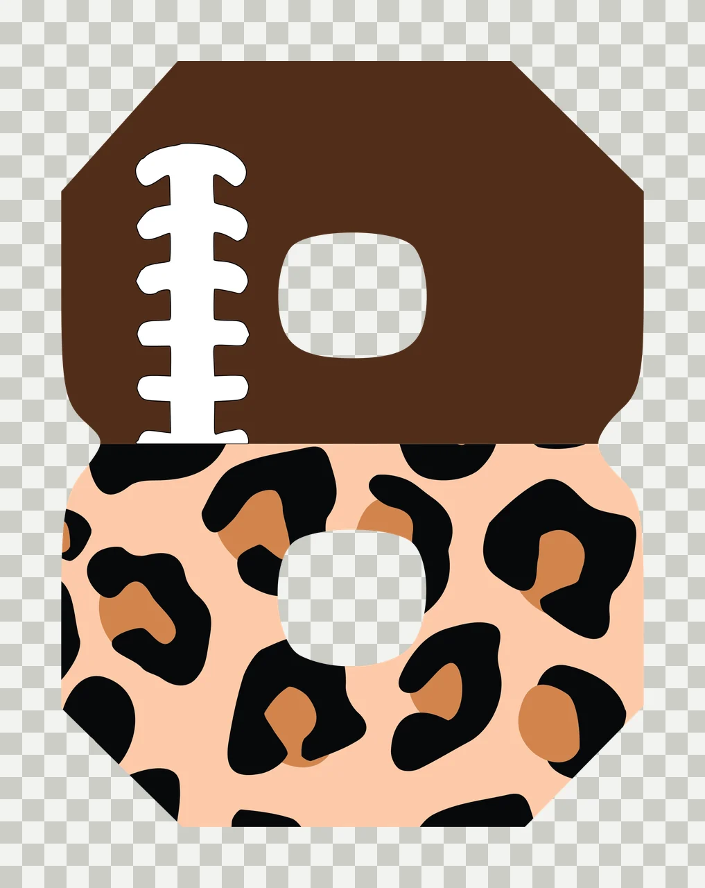 Football Font Half Leopard Character 25 american gridiron touchdown transparency and detail preview thumbnail