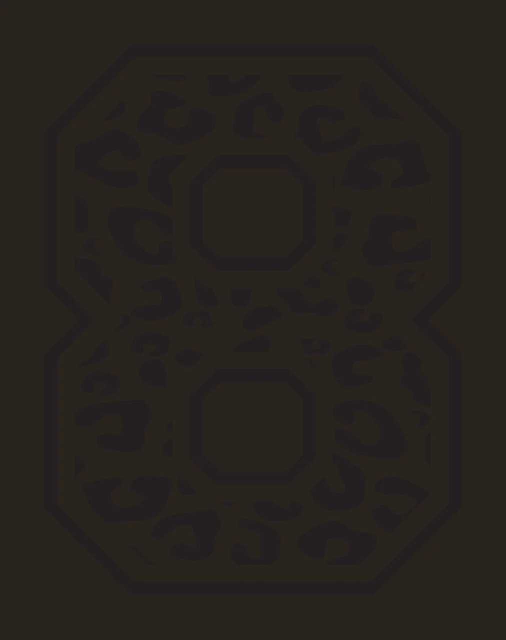 Black Varsity Half Font Leopard Character 25 print animal cheetah contrast preview thumbnail