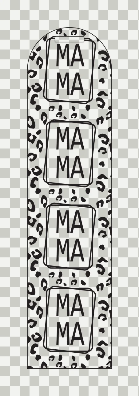 Mama Mama Mama Mama Leopard Print Vertical Design word repeating transparency and detail preview thumbnail