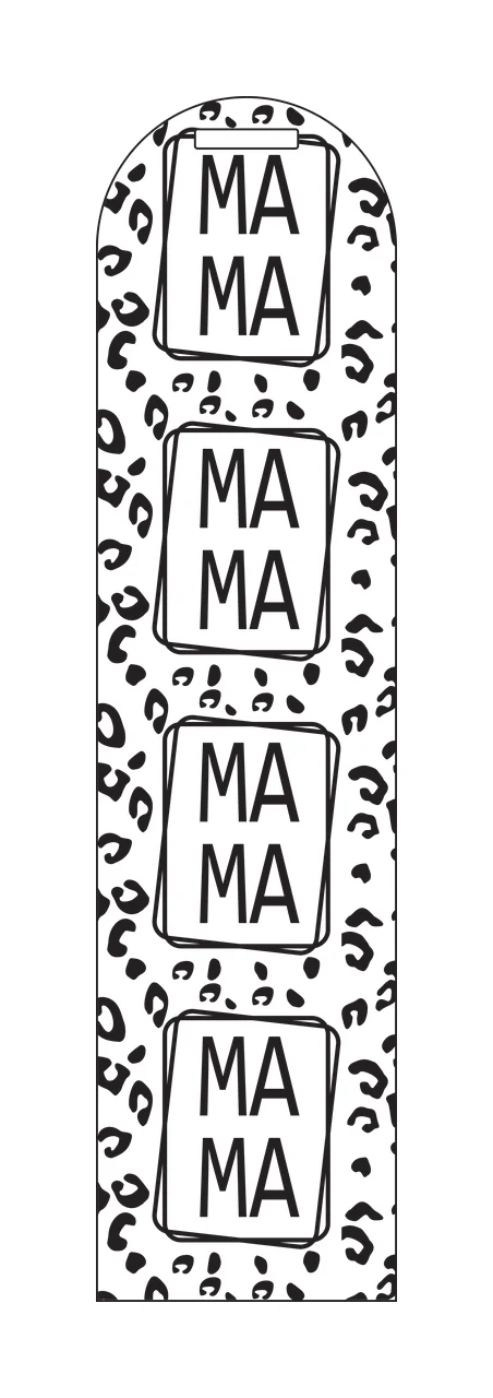 Mama Mama Mama Mama Leopard Print Vertical Design word repeating