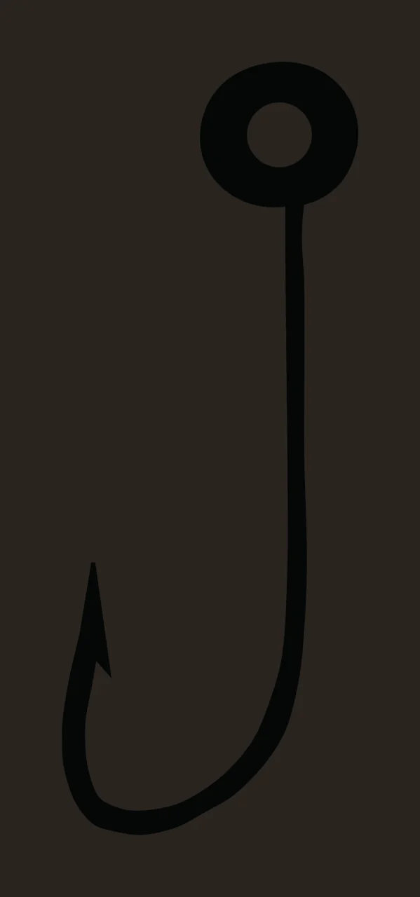 Can Glass Wrap Minimalist Black Fishing Hook Icon contrast preview thumbnail