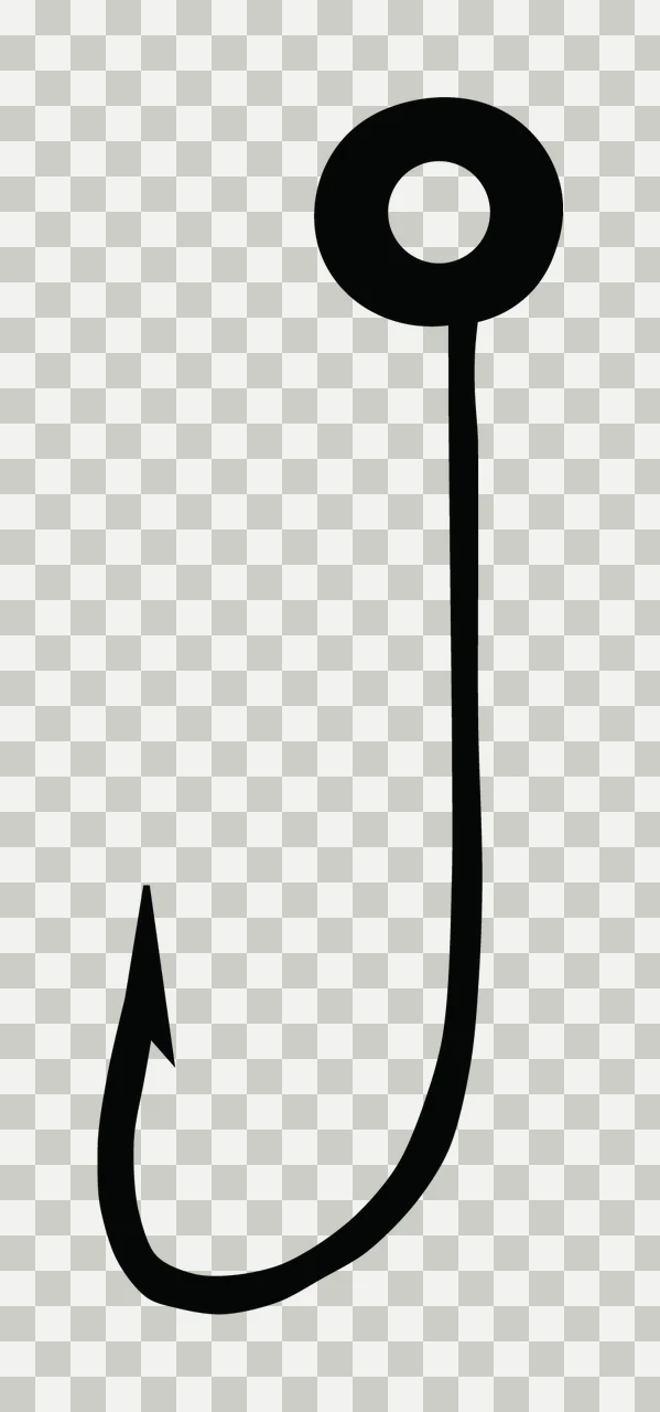 Can Glass Wrap Minimalist Black Fishing Hook Icon transparency and detail preview thumbnail