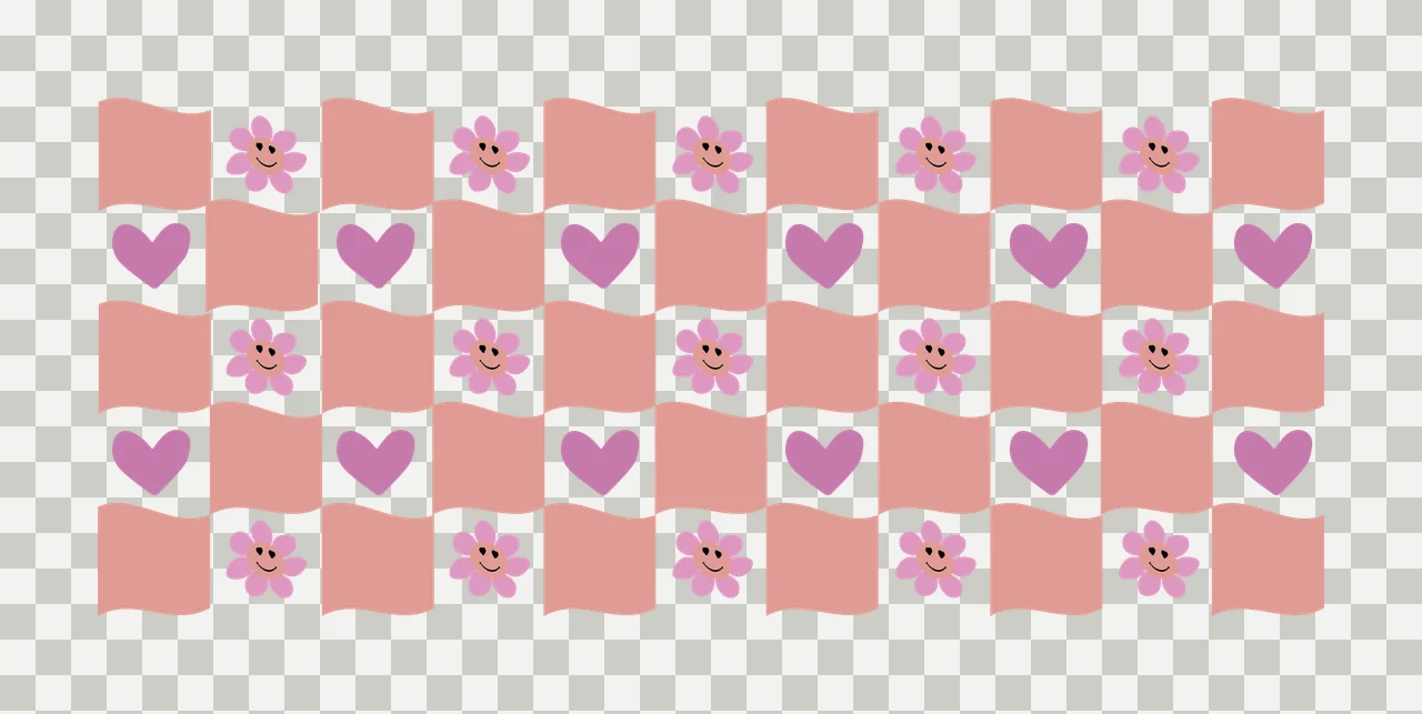 Can Glass Wrap Black And White Checkered Flower pattern repeating transparency and detail preview thumbnail
