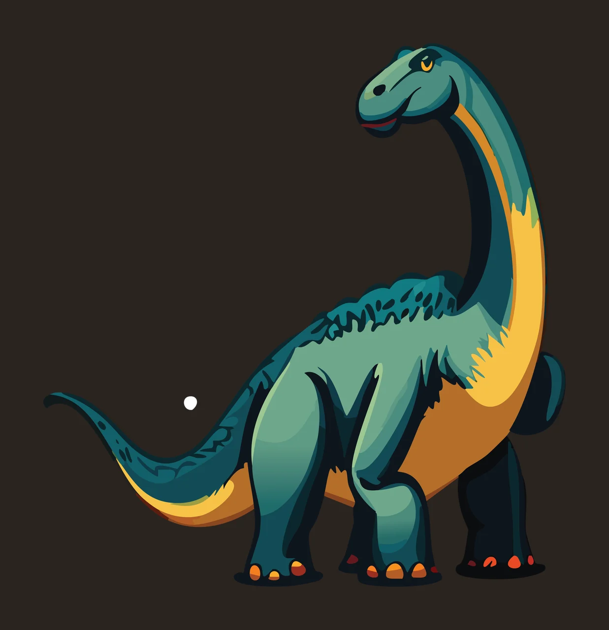 Dinosaur Large Sauropod Silhouette Graphic standing tail neck contrast preview thumbnail