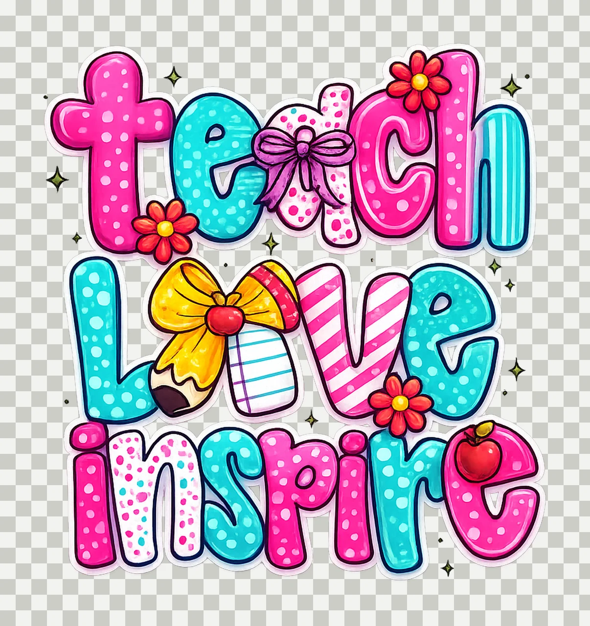 Teacher Love Inspire Teacher Design Preppy Teacher Life transparency and detail preview thumbnail