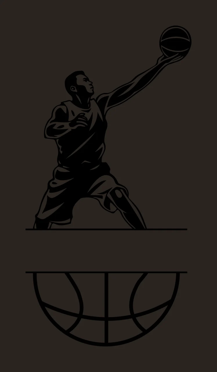 Ball Basketball Player Shooting With Frame Graphic illustration contrast preview thumbnail